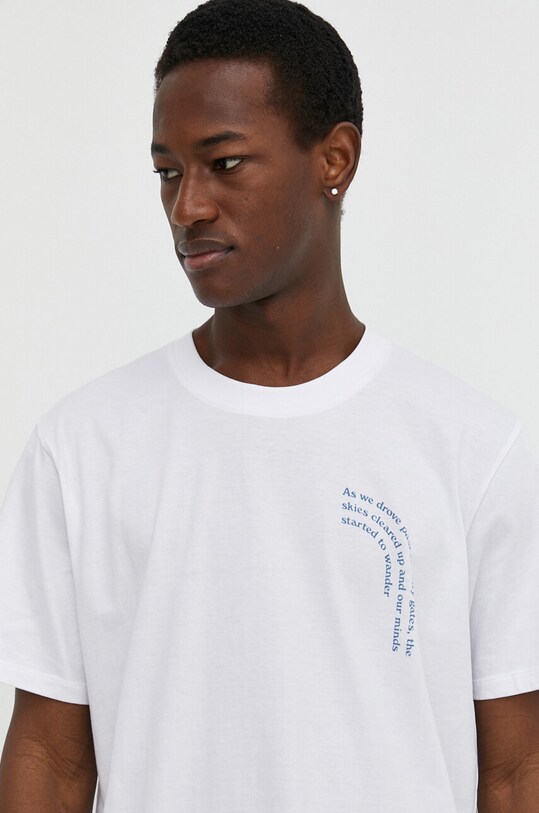 Les Deux t-shirt bawełniany biały LDM101160