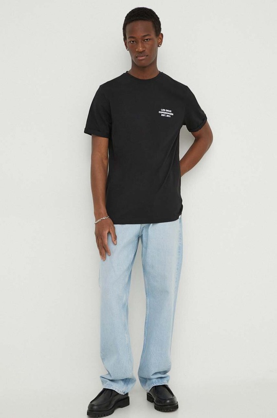 Les Deux t-shirt bawełniany LDM101165 czarny SS24