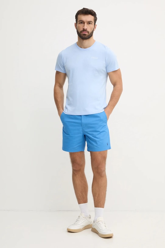 Βαμβακερό μπλουζάκι Polo Ralph Lauren 714931650 μπλε SS24