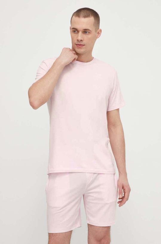 Μπλουζάκι lounge Polo Ralph Lauren με ελαστάν ροζ 714931651