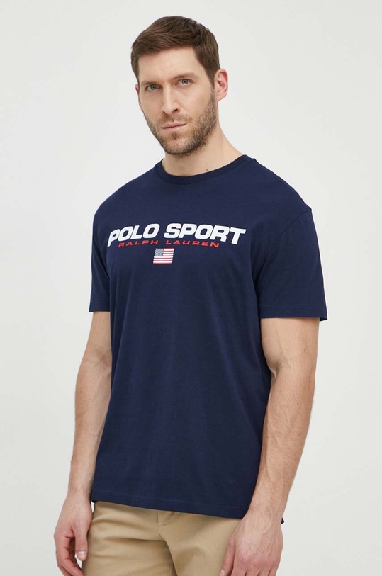 Polo Ralph Lauren t-shirt in cotone sovrastampa blu navy 710750444