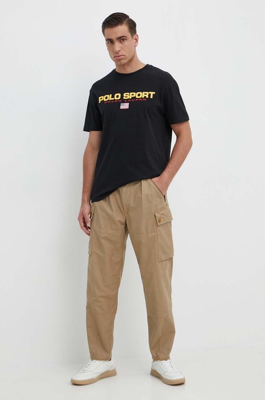 Polo Ralph Lauren pamut póló 710750444 fekete AW24