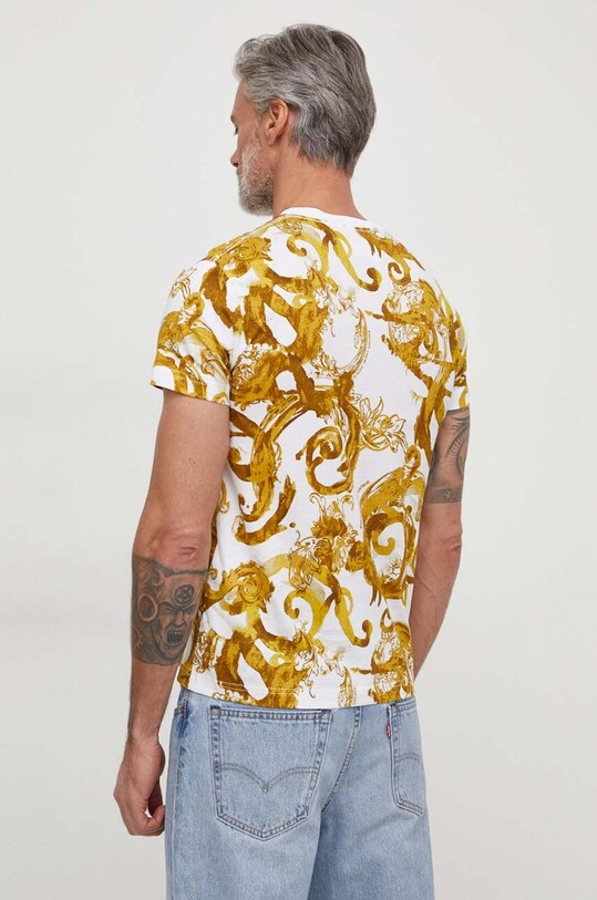 Ρούχα Βαμβακερό μπλουζάκι Versace Jeans Couture 76GAH6S0 λευκό
