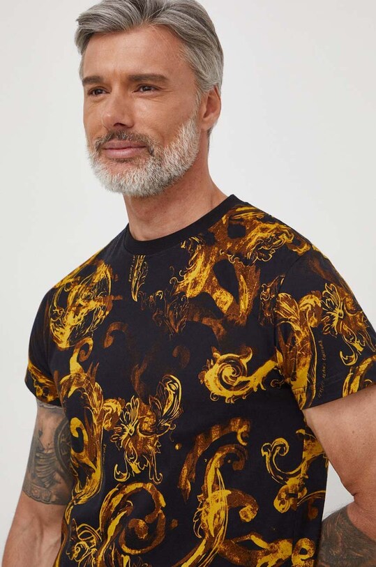 Bavlnené tričko Versace Jeans Couture čierna 76GAH6S0