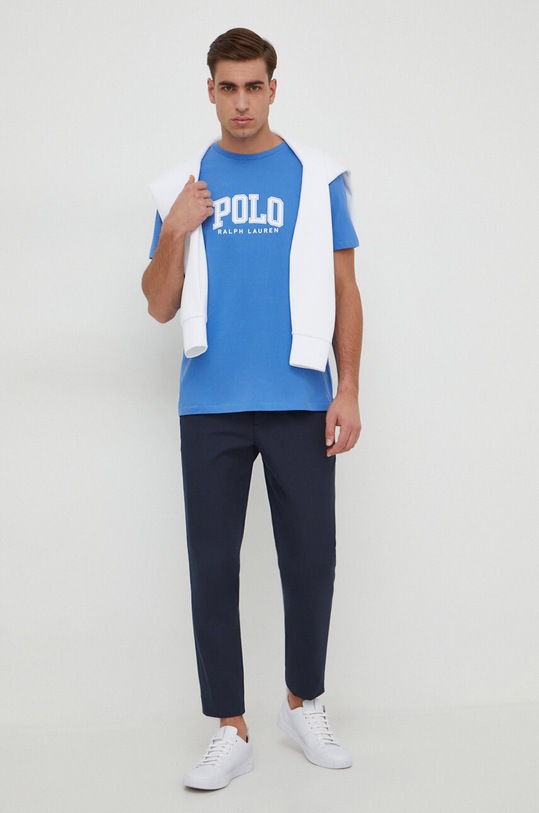 Polo Ralph Lauren t-shirt bawełniany 710934714 niebieski SS24