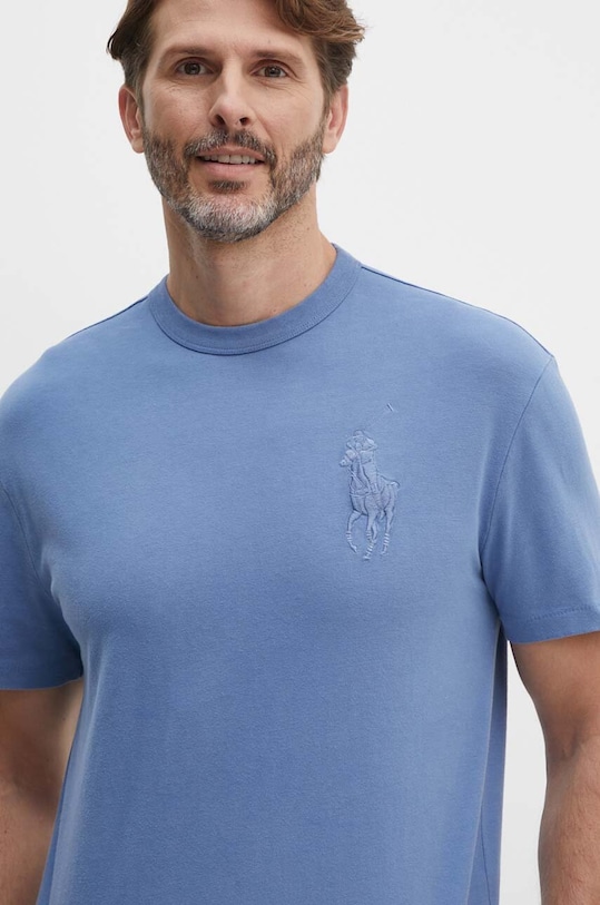 Хлопковая футболка Polo Ralph Lauren хлопок голубой 710936509