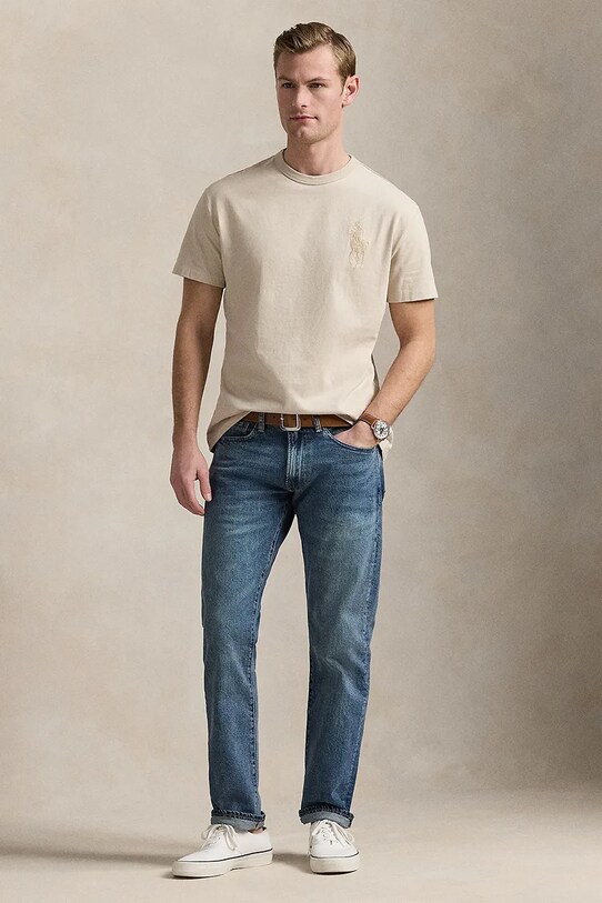 Одежда Хлопковая футболка Polo Ralph Lauren 710936509 серый