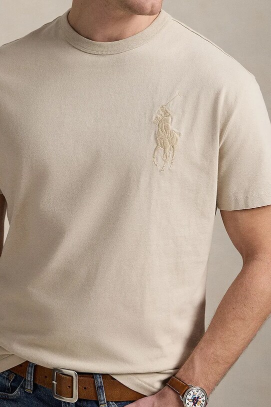 Хлопковая футболка Polo Ralph Lauren серый 710936509