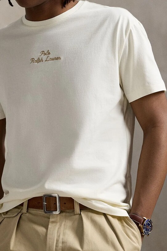 Odzież Polo Ralph Lauren t-shirt bawełniany 710936585 beżowy