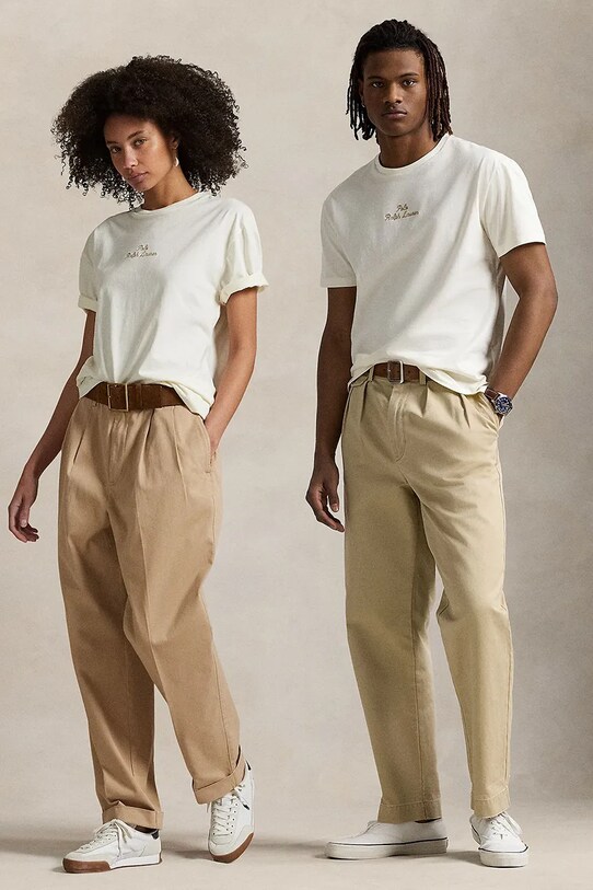 Polo Ralph Lauren t-shirt bawełniany beżowy 710936585
