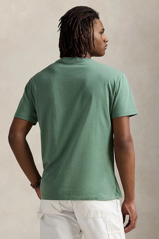 Хлопковая футболка Polo Ralph Lauren 710936585 зелёный SS25