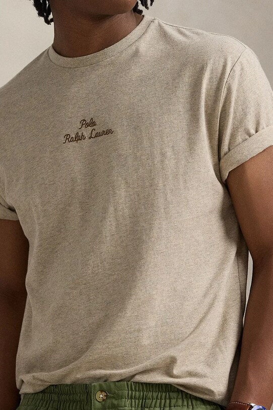 Pamučna majica Polo Ralph Lauren bež 710936585