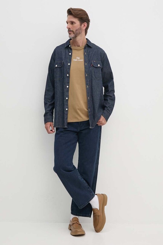 Хлопковая футболка Polo Ralph Lauren 710936585 коричневый SS25