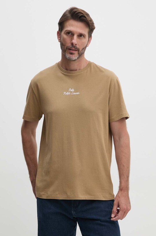Хлопковая футболка Polo Ralph Lauren коричневый 710936585