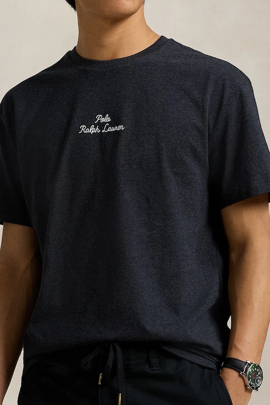 Бавовняна футболка Polo Ralph Lauren чорний 710936585