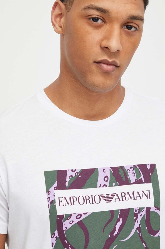 Βαμβακερό μπλουζάκι Emporio Armani Underwear 0 211818.4R469 λευκό SS24