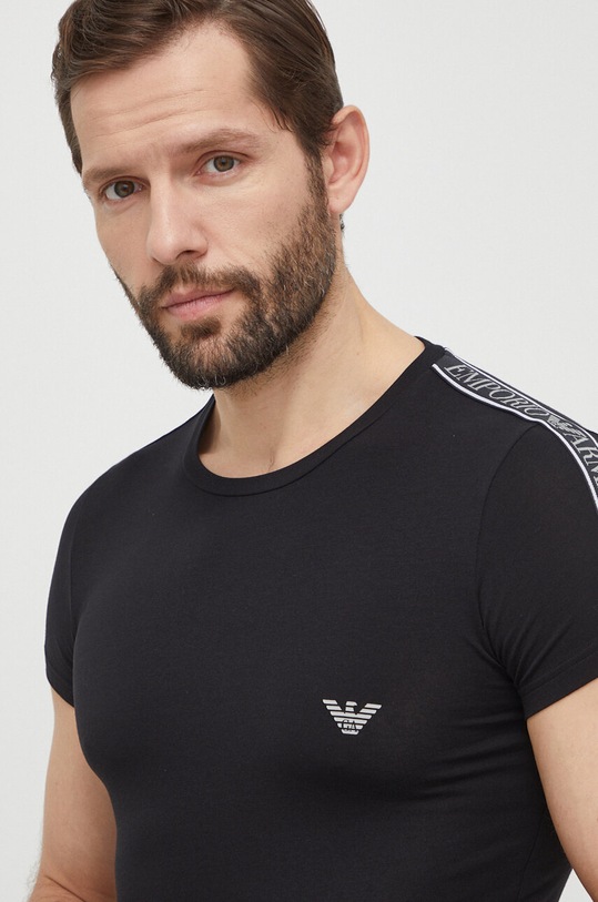 Emporio Armani Underwear t-shirt lounge aplikacja czarny 111035.4R523