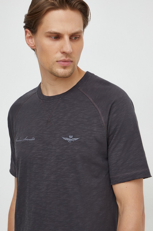 Aeronautica Militare t-shirt bawełniany szary TS2199J628