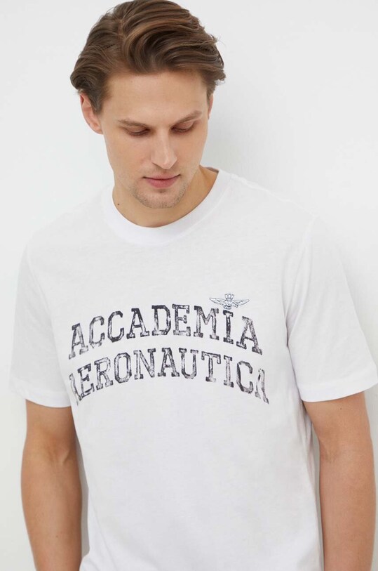 Бавовняна футболка Aeronautica Militare TS2203J629 білий SS24