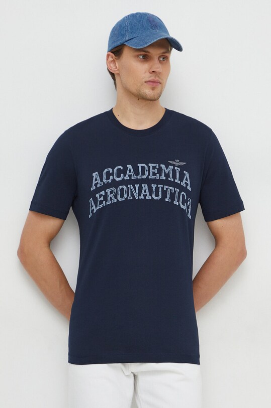 Aeronautica Militare tricou din bumbac bleumarin TS2203J629