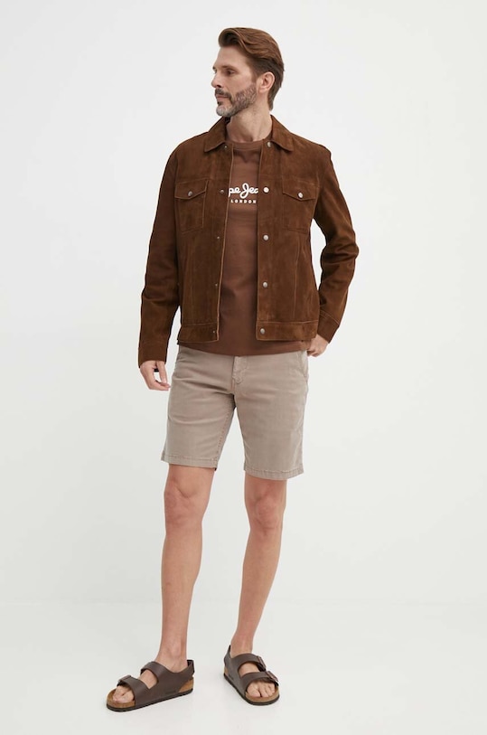 Pepe Jeans t-shirt CAMILLE PM509373 brązowy SS24