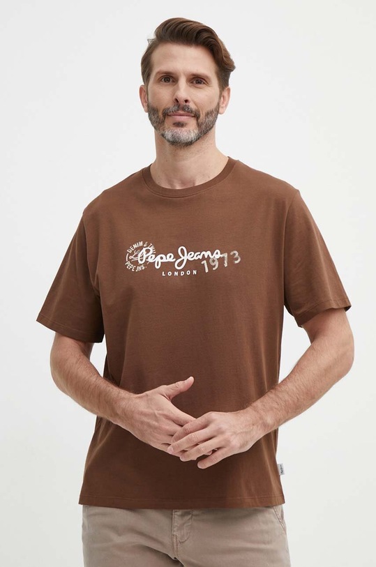 Pepe Jeans t-shirt CAMILLE brązowy PM509373