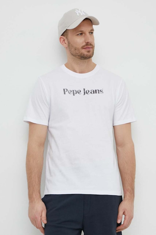 Бавовняна футболка Pepe Jeans CLIFTON білий PM509374