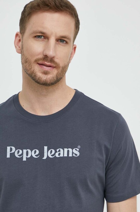 Хлопковая футболка Pepe Jeans CLIFTON серый PM509374