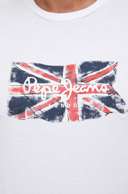 Pepe Jeans tricou din bumbac Clag PM509384 alb