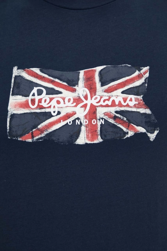 Bavlnené tričko Pepe Jeans Clag PM509384 tmavomodrá