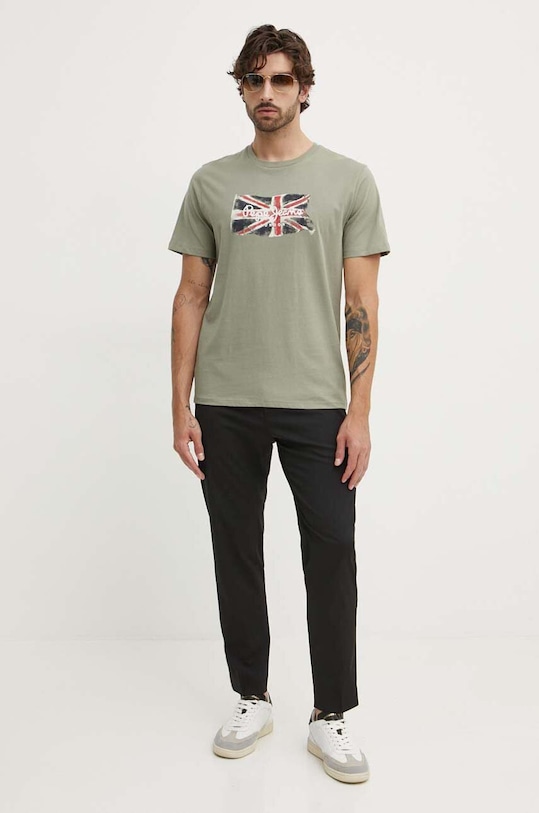 Pepe Jeans t-shirt bawełniany Clag PM509384 zielony AW25