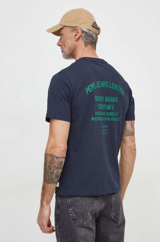 Bavlnené tričko Pepe Jeans REGULAR CAVE tmavomodrá PM509388