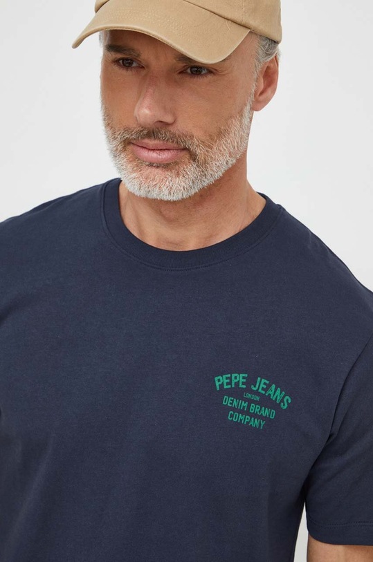 Bavlnené tričko Pepe Jeans REGULAR CAVE PM509388 tmavomodrá