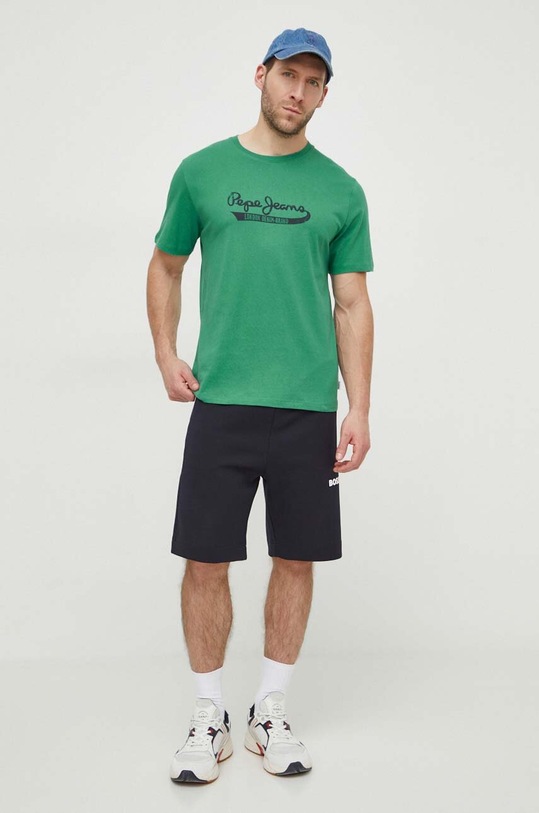Bavlněné tričko Pepe Jeans CLAUDE PM509390 zelená SS24