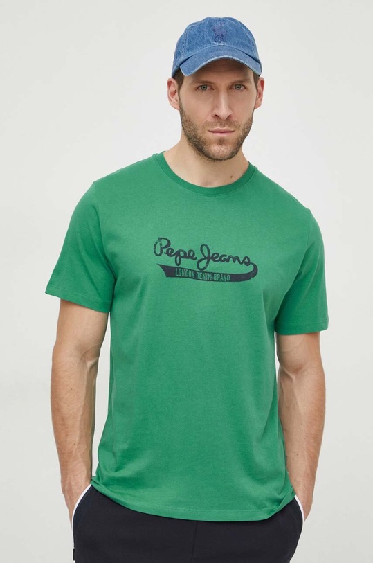 Bavlněné tričko Pepe Jeans CLAUDE zelená PM509390