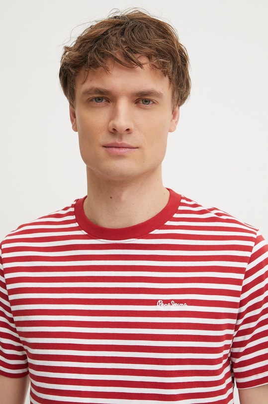 Bombažna kratka majica Pepe Jeans rdeča PM509391