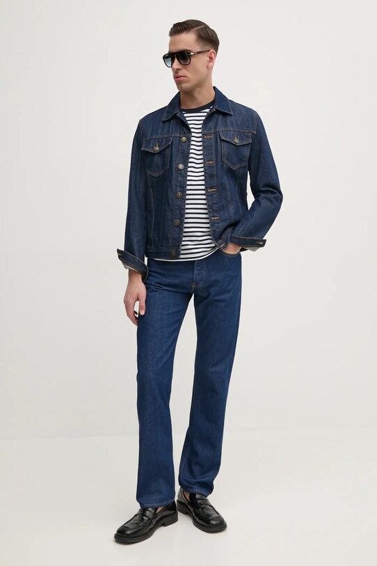 Бавовняна футболка Pepe Jeans CANE PM509391 темно-синій SS25