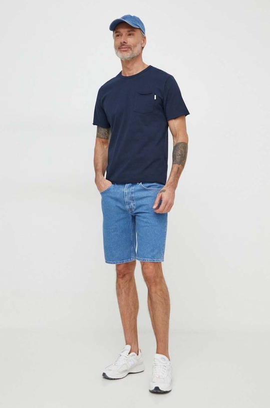 Bavlnené tričko Pepe Jeans Single Carrinson PM509392 tmavomodrá SS24