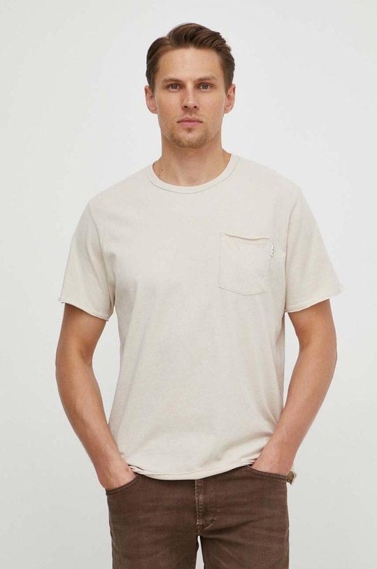 Pepe Jeans t-shirt bawełniany Single Carrinson bawełna beżowy PM509392