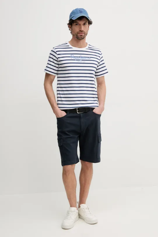 Βαμβακερό μπλουζάκι Pepe Jeans PM509407 λευκό SS25