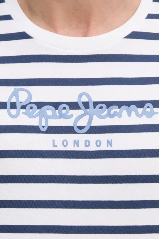 Βαμβακερό μπλουζάκι Pepe Jeans PM509407 λευκό