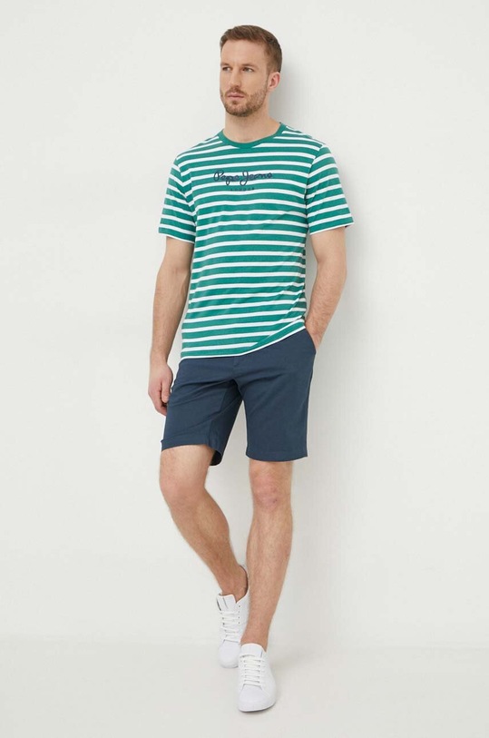 Pepe Jeans t-shirt bawełniany STRIPED EGGO nadruk zielony PM509407