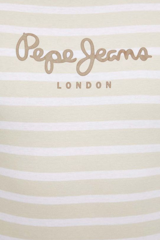 Pepe Jeans t-shirt bawełniany STRIPED EGGO PM509407 beżowy