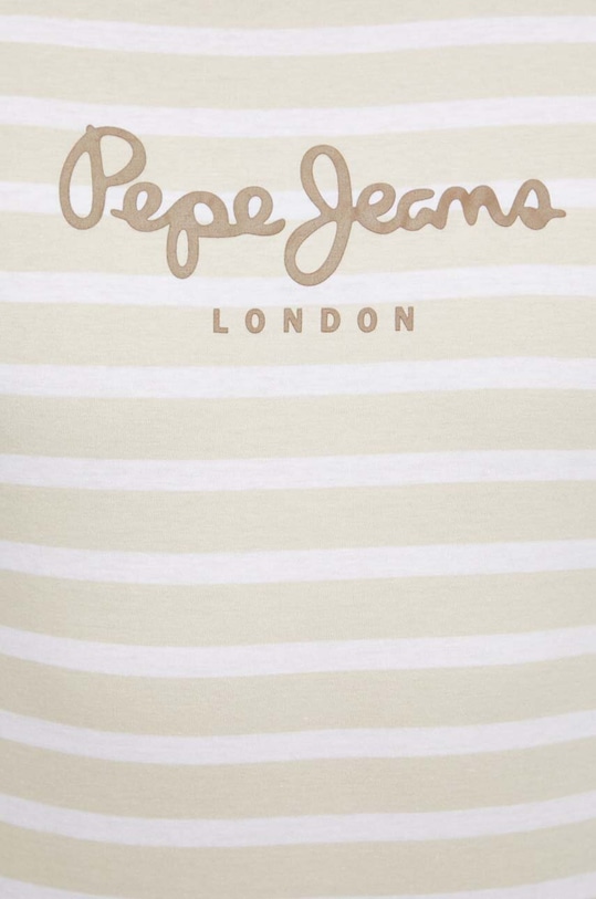 Хлопковая футболка Pepe Jeans STRIPED EGGO PM509407 бежевый