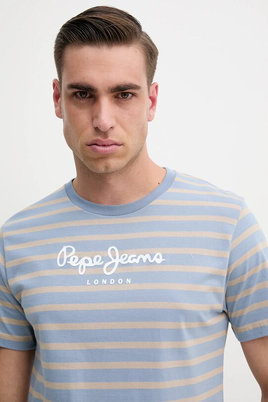 Памучна тениска Pepe Jeans син PM509407