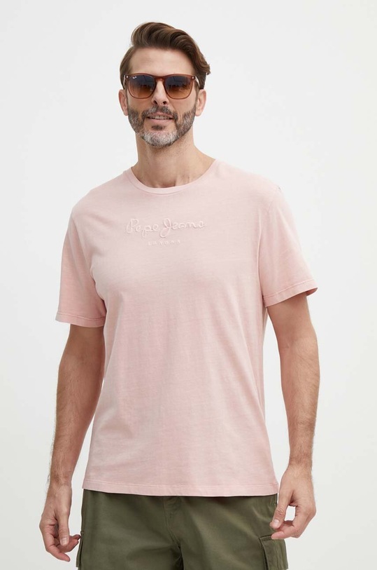 Pepe Jeans t-shirt bawełniany EMB EGGO różowy PM509418