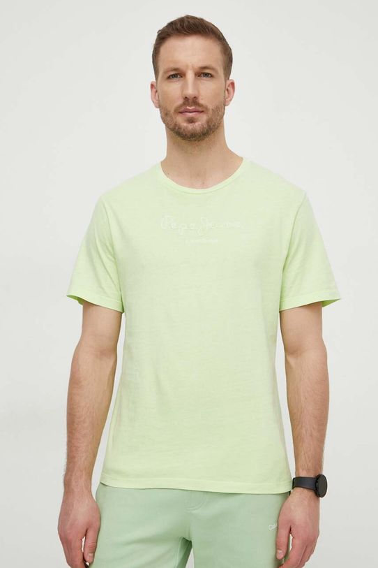 Pamučna majica Pepe Jeans EMB EGGO Planet friendly zelena PM509418