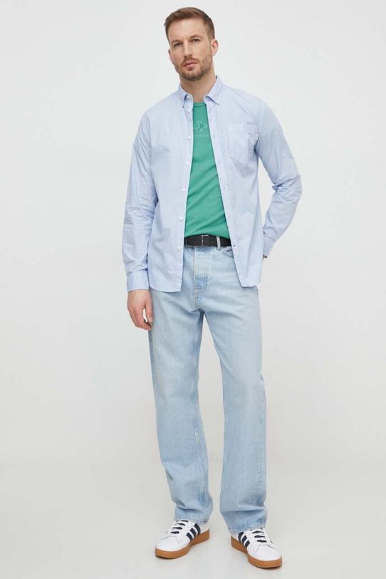 Хлопковая футболка Pepe Jeans EMB EGGO PM509418 зелёный AW24