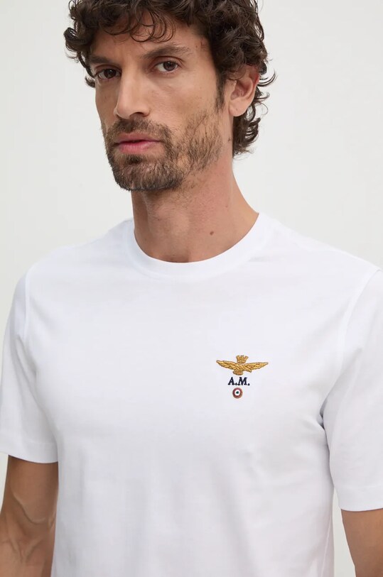 Aeronautica Militare tricou din bumbac alb TS1580J372