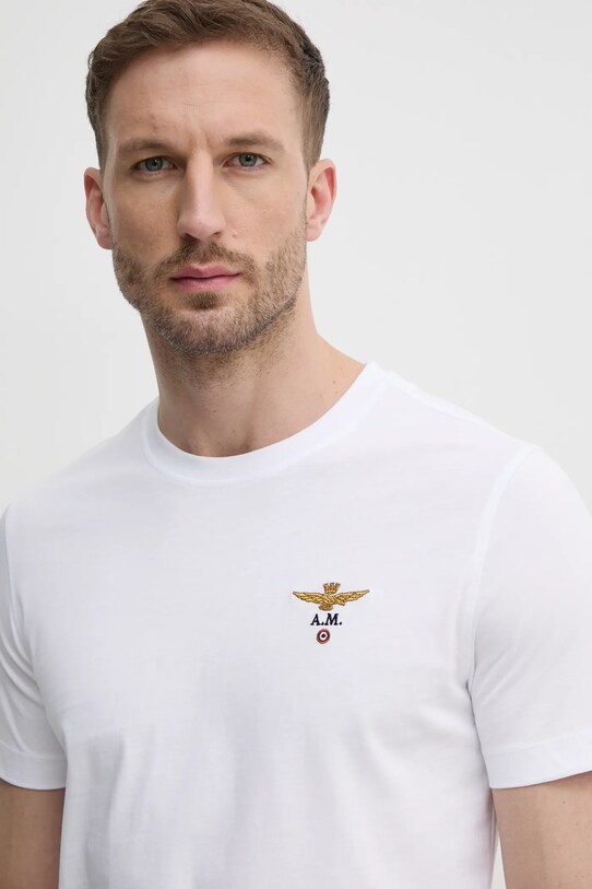 Abbigliamento Aeronautica Militare t-shirt in cotone TS1580J372 bianco